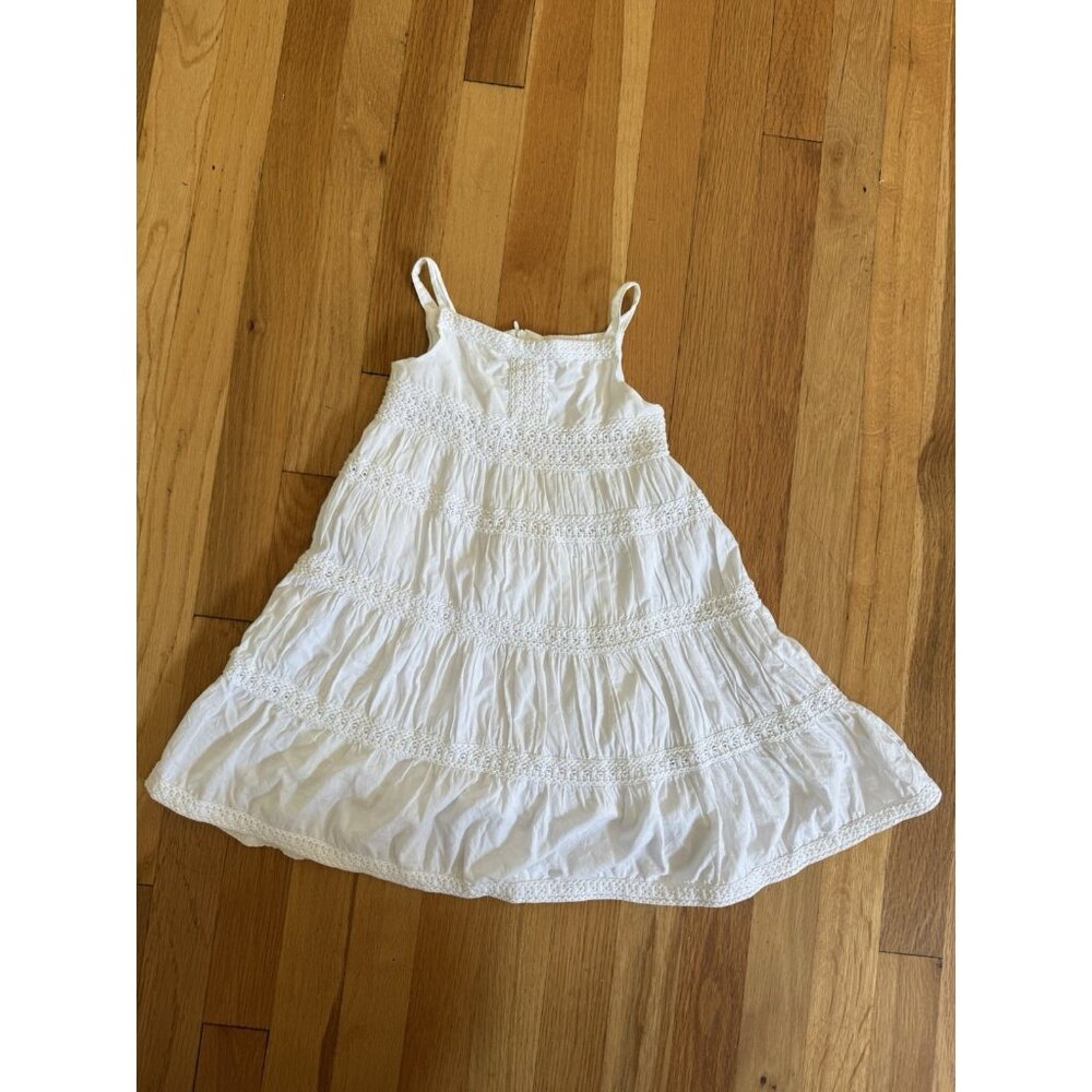 Cotton Cotton Poplin Tiered Midi Dress Size 3T White Vacation Beach Resort